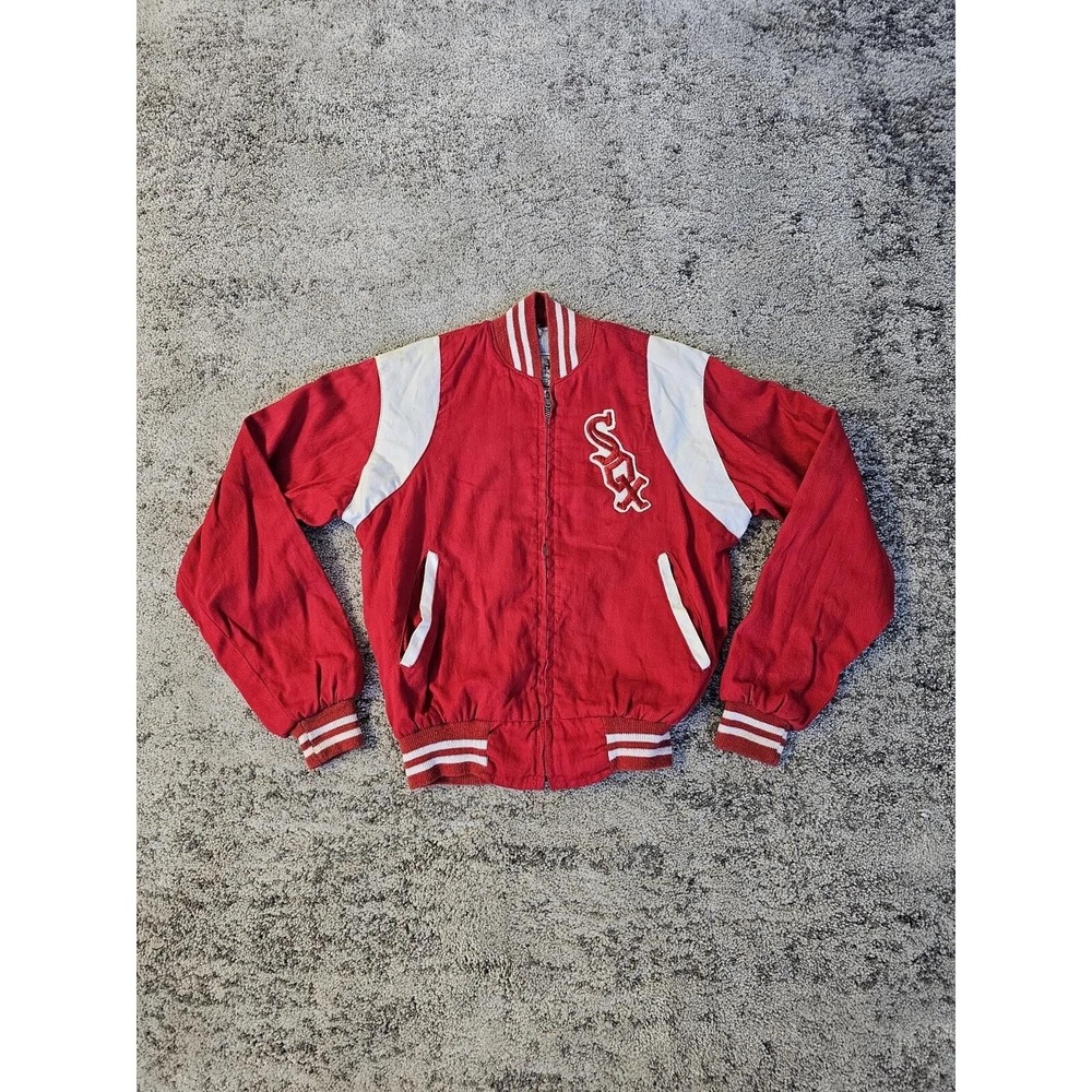 Vintage Chicago White Sox Jacket‎ Boys 16 Red MLB Baseball Gold Medal Zip Up